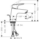 Hansgrohe LOGIS 70 Einhandmischer Waschtisch mit...