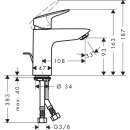 Hansgrohe LOGIS 100 Einhandmischer Waschtisch mit...