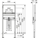 TECEbase Waschtisch-Set Breite 50cm Bauhöhe 1120mm inklusive Wandbefestigung