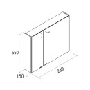 Salgar ALLIANCE Spiegelschrank 800 2 Spiegeltüren mit seitlichem LED-Licht