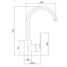 Beitz & Walz AQVAPLUS Spültisch-Ehm. ND Hebel seitlich chrom