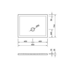 Schröder Rechteckduschwanne Flat New E 90x70x1,5 cm weiß