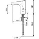 Mora FMM 9000E tronic Waschtischarmatur m. Hygienespülung, Batteriebetrieb Chrom