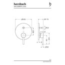 Herzbach DEEP Wannenfüll- und Brausebatterie Unterputz