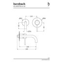 Herzbach DEEP BLACK Waschtisch-Unterputzarmatur 160mm