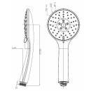 Beitz & Walz AQVABASIC III Handbrause 3-strahlig chrom