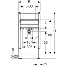 Geberit Duofix Waschtisch-Element 820 - 980 mm, für Einlocharmatur, Bauhöhe 980/820 mm