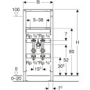 Geberit Duofix Waschtisch-Element 1120 mm für Standarmatur mit 2 Wasserzählerstecken