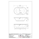 Schröder Badewanne Ovalwanne Glorus 190x110x49,5 cm weiß mit einteiliger Schürze und Ab- und Überlaufgar.