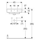 Geberit Handwaschbecken Renova Plan mit HL mittig, mit ÜL 450x340mm weiß