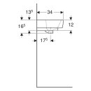 Geberit Handwaschbecken Renova Plan mit HL mittig, mit ÜL 450x340mm weiß