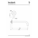 Herzbach DEEP BLACK Wandauslauf 250mm