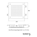 Herzbach DESIGN IX PVD Regenbrause zum Deckeneinbau 380 x...