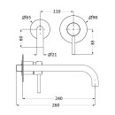 Herzbach DEEP Grey Waschtisch-Unterputzbatterie 240 mm