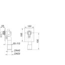 Dallmer Wand-Waschgeräte-Siphon HL 400 Abdeckpl. a. ES 110x160mm DN 40/50