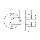 Herzbach DEEP Grey Unterputz Thermostat round für 2...