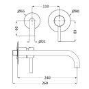 Herzbach DEEP White Waschtisch-Unterputzbatterie 240 mm