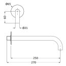 Herzbach DEEP White Wandauslauf ½" 240 mm