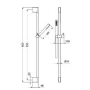 Herzbach DEEP White Dusch-Wandstange Slide M 900 mm mit...