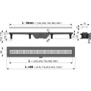 AlcaDrain APZ10 Duschrinne mit Edelstahlrost flach in Edelstahl oder Mattschwarz 550 bis 950