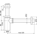 AlcaDrain Design Siphon 1 1/4" rund, Ganzmetall Gold glanz