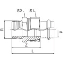 Frabo Rohrverschraubung I/A aus Rotguss flachdichtend 1/2 - 2" 12 - 54 mm