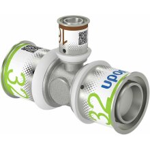 Uponor T-Stück S-Press PLUS reduziert aus Messing, verzinnt 32x16x32mm