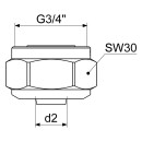 Klemmverschraubung 15 mm 3/4" Überwurf Schlösser