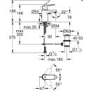 Grohe EHM WT Eurosmart C mit Zugstangen-Ablaufgarnitur...