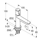 Kludi Standventil Auslaufhöhe 80mm verchromt