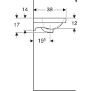 Geberit Handwaschbecken Acanto mit Hahnloch mit ÜL 450x380mm weiß-alpin