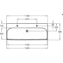 Geberit M100 E-Waschtisch 1200x480mm weiß eckige Form 2 Hahnlöcher