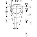 Geberit Urinal Aller Zulauf hinten, Abgang hinten weiß