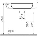 Vitra L300 Aufsatzschale dünnwandig oval 590x405x145mm weiß-clean