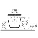 Vitra S100 Wand-Tiefspül-WC Kompakt<CR>Ausld. 495mm randlos verdeckte Bef. weiß