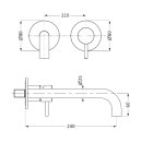 Herzbach DEEP iX Waschtisch-Unterputzbatterie Farbset 240mm