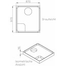 Bette L200 BRW-Träger Höhe 116 mm 1000x900x25mm