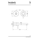 Herzbach HB DESIGN iX Waschtisch-Wandbatterie Farbset 210mm Edelstahl