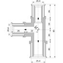 Wavin Tigris K5 T-Stück reduziert, 25mm x 20mm x 20mm