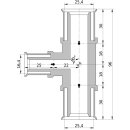 Wavin Tigris K5 T-Stück reduziert, 25mm x 16mm x 25mm