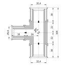 Wavin Tigris K5 T-Stück reduziert, 32mm x 25mm x 32mm