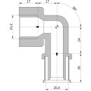 Wavin Tigris K5 Winkel 20mm x 1/2 IG, 90 Grad