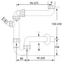 PP-Raumspar Kugelverschlußsiphon DN 32, 1 1/2"...