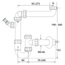 PP-Raumsparsiphon 1 1/2" & 1 1/4", mit...