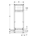 Geberit Duofix Element für Dusche, 130 cm, mit Wandablauf, Wandarmatur Unterputz, für Estrichhöhe am Einlauf 90–200 mm