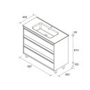 Salgar Attila Unterschrank 1000 3 Schubladen +...