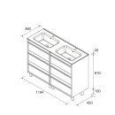 Salgar Attila Unterschrank 1200 6 Schubladen +...