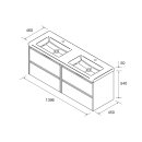 Salgar Noja Unterschrank 1400 4 Schubladen + Waschbecken...