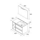 Salgar Komplett-Set ATTILA 850 Links 2 Schubalden + Regal...