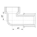 Wavin Tigris M5 Übergangswinkel 40mm x 1 1/2 IG, 90...